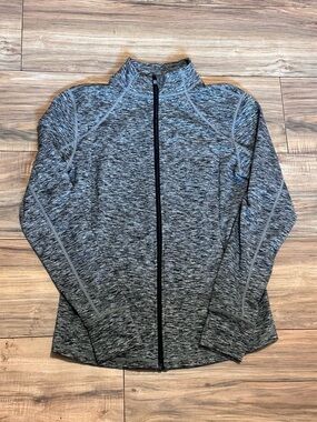 Black Heather Full-Zip Athletic Jacket
